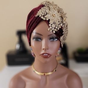 APPLIQUE TURBAN CAP